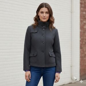 Lady Hathaway Gray Pea Coat Dize XL